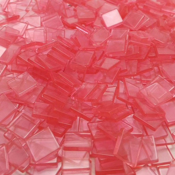 Resin mosaic tiles, 10x10 mm, Clear DP Dark Pink