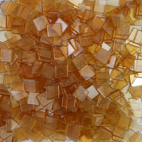 Resin mosaic tiles, 10x10 mm, Clear LB Light Brown