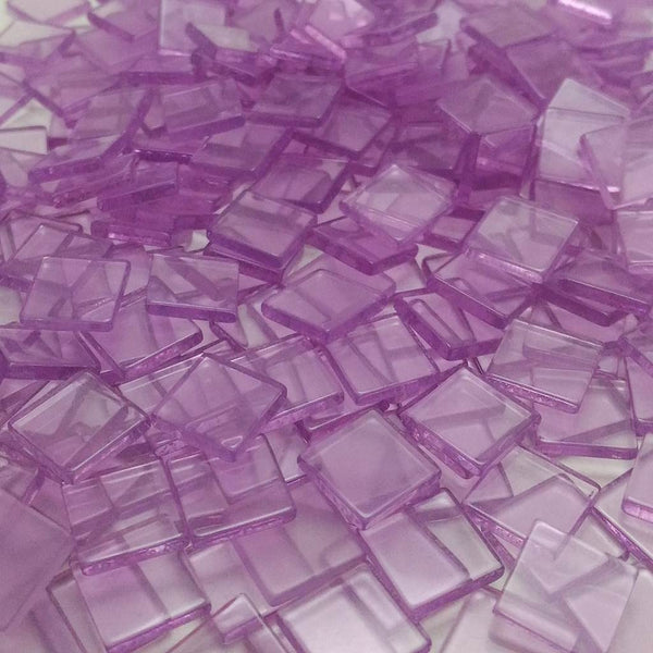 Resin mosaic tiles, 10x10 mm, Clear LP Light Purple