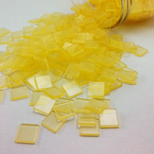 Resin mosaic tiles, 10x10 mm, Clear LY Light Yellow