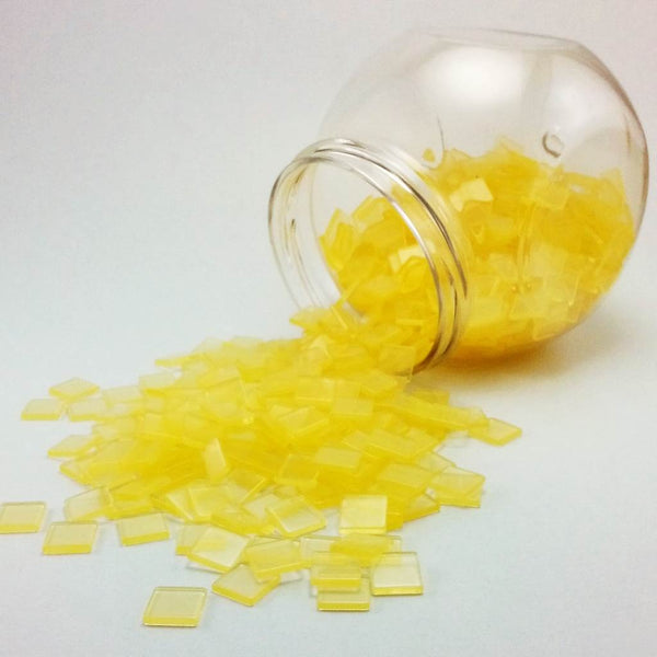 Resin mosaic tiles, 10x10 mm, Clear LY Light Yellow