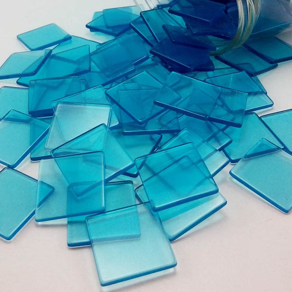 Resin mosaic tiles, 20x20 mm, Clear DB Dark Blue