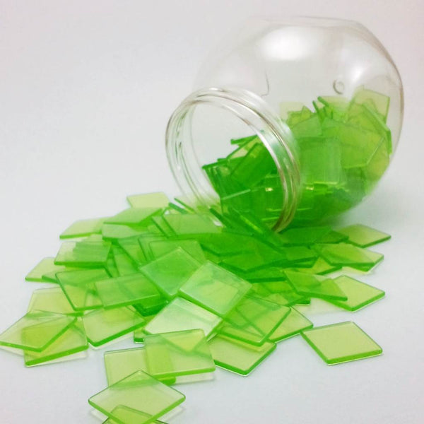 Resin mosaic tiles, 20x20 mm, Clear LG Light Green