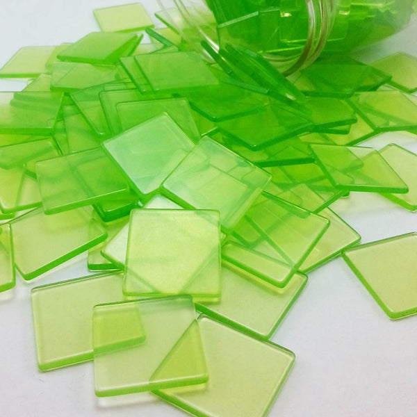 Resin mosaic tiles, 20x20 mm, Clear LG Light Green
