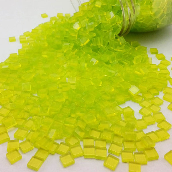 Resin mosaic tiles, 5x5 mm, Clear 414 Limeade