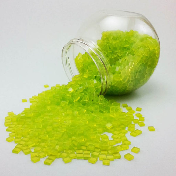 Resin mosaic tiles, 5x5 mm, Clear 414 Limeade