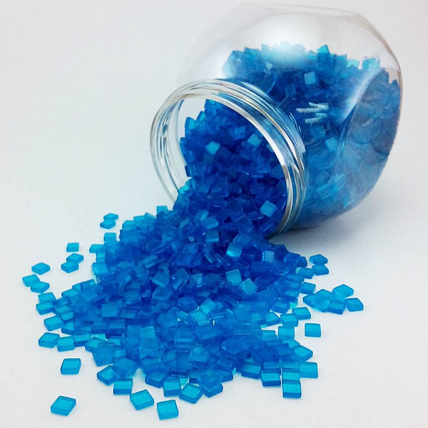 Resin mosaic tiles, 5x5 mm, Clear 501 Norse Blue
