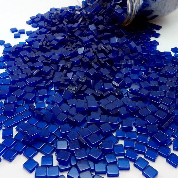 Resin mosaic tiles, 5x5 mm, Clear 723 Ultra Marine
