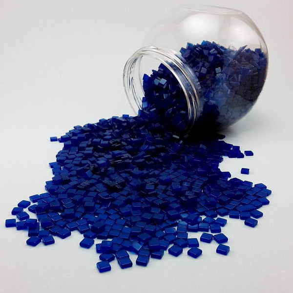 Resin mosaic tiles, 5x5 mm, Clear 723 Ultra Marine