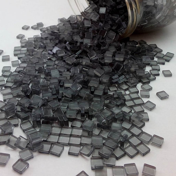 Resin mosaic tiles, 5x5 mm, Clear 962 Ash