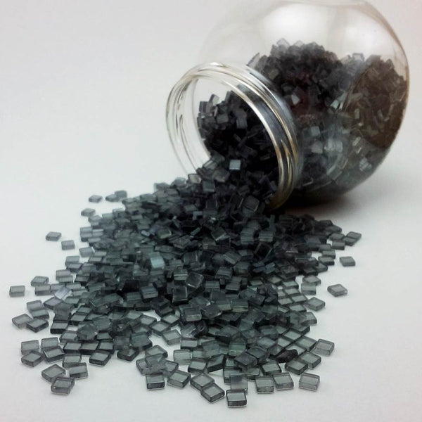 Resin mosaic tiles, 5x5 mm, Clear 962 Ash