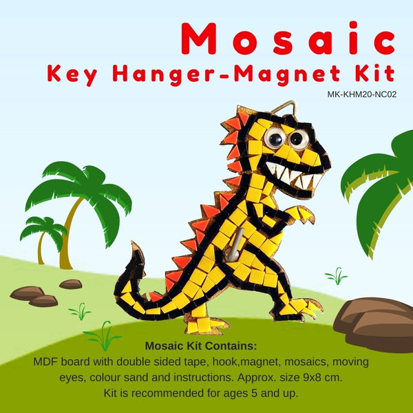 Mosaic key hanger, Dinosaur T-Rex
