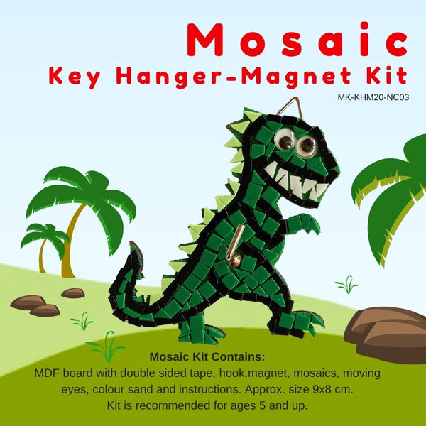Mosaic key hanger, Dinosaur T-Rex