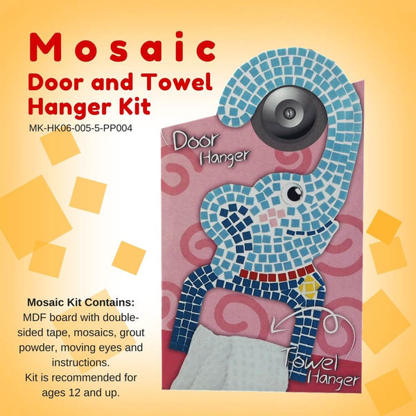 Mosaic door and towel hanger kit, Elephant