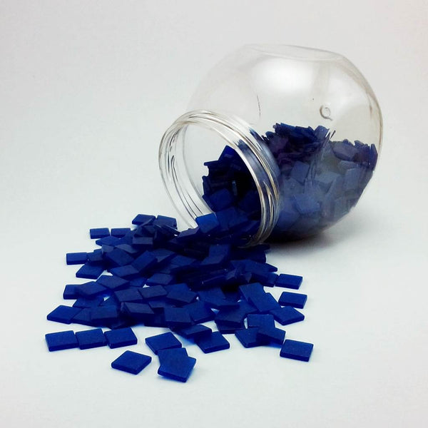 Resin mosaic tiles, 10x10 mm, Frost DB Dark Blue