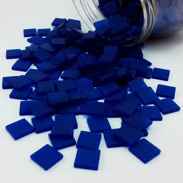 Resin mosaic tiles, 10x10 mm, Frost DB Dark Blue