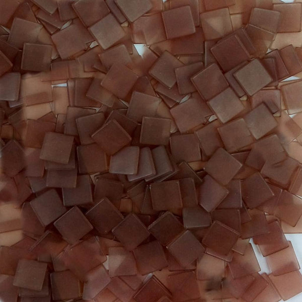 Resin mosaic tiles, 10x10 mm, Frost DB Dark Brown