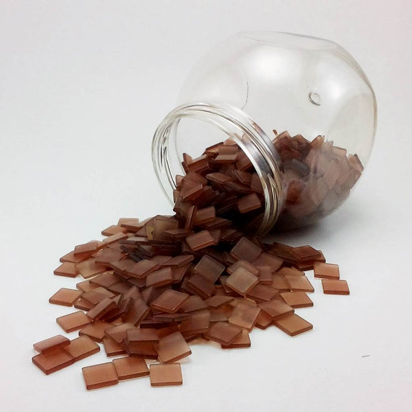 Resin mosaic tiles, 10x10 mm, Frost DB Dark Brown
