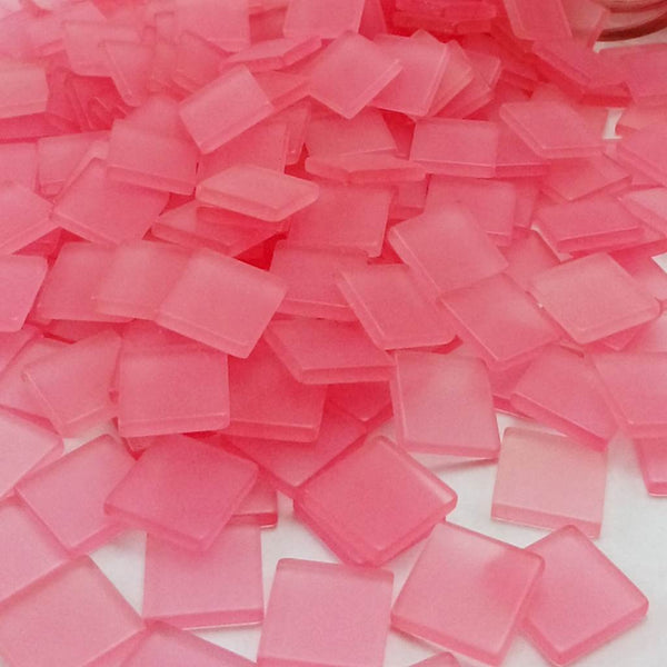 Resin mosaic tiles, 10x10 mm, Frost DP Dark Pink