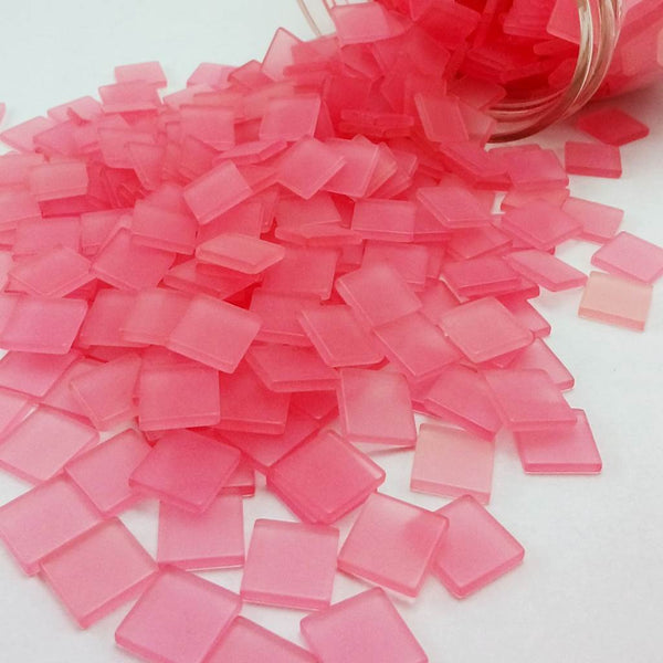 Resin mosaic tiles, 10x10 mm, Frost DP Dark Pink
