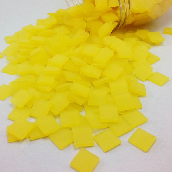Resin mosaic tiles, 10x10 mm, Frost DY Dark Yellow