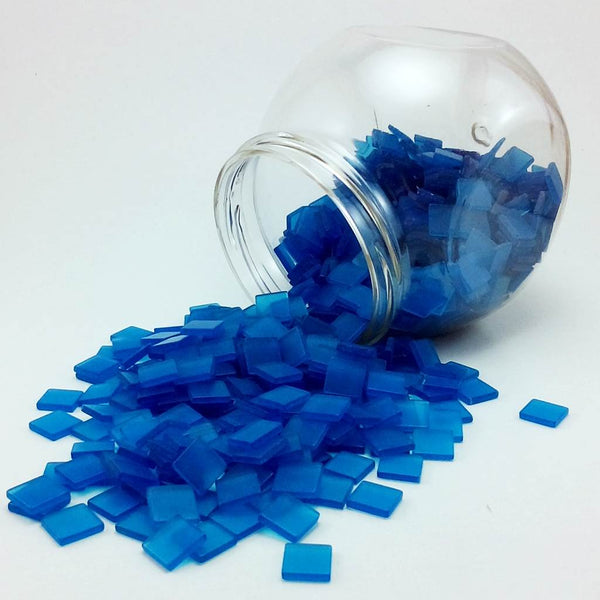 Resin mosaic tiles, 10x10 mm, Frost LB Light Blue