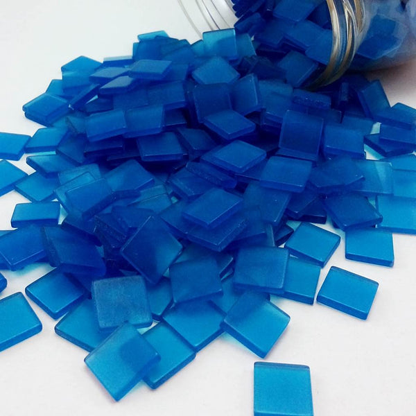 Resin mosaic tiles, 10x10 mm, Frost LB Light Blue