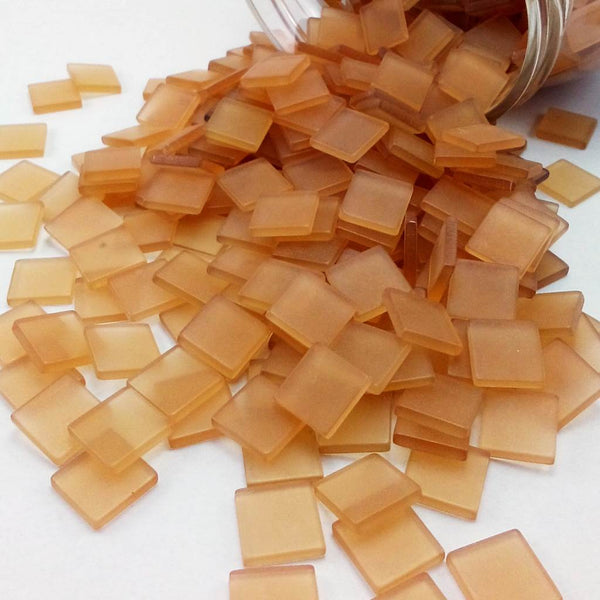 Resin mosaic tiles, 10x10 mm, Frost LB Light Brown