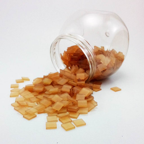 Resin mosaic tiles, 10x10 mm, Frost LB Light Brown