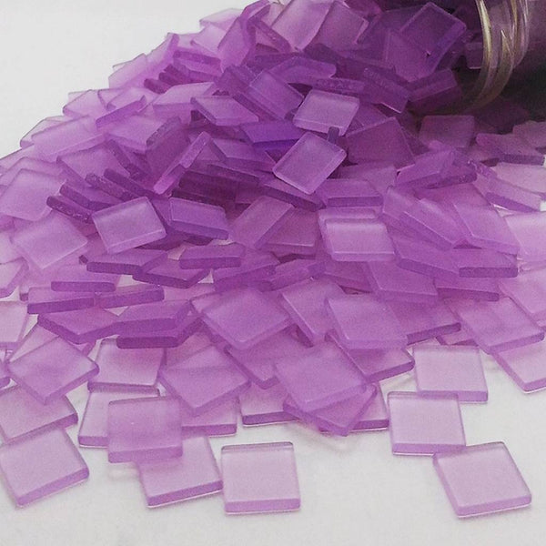 Resin mosaic tiles, 10x10 mm, Frost LP Light Purple