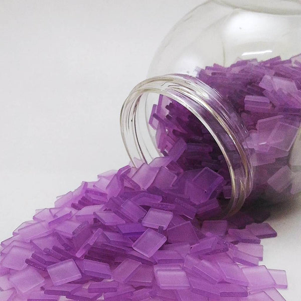Resin mosaic tiles, 10x10 mm, Frost LP Light Purple