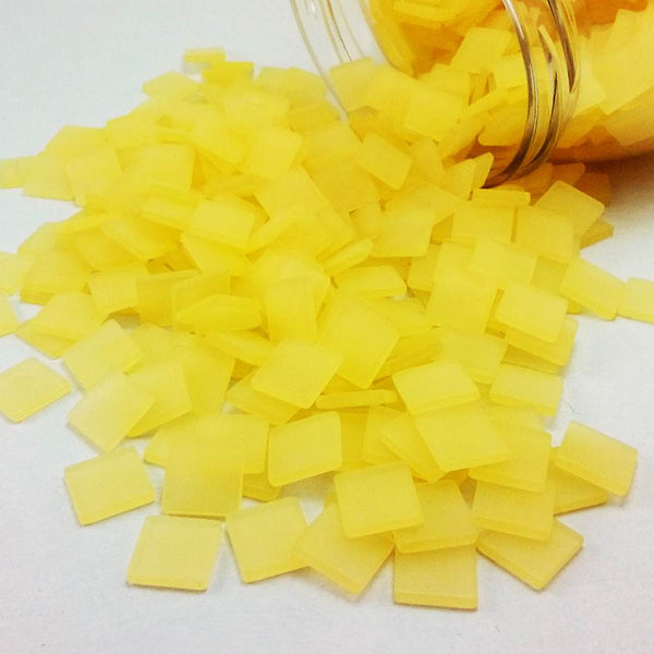 Resin mosaic tiles, 10x10 mm, Frost LY Light Yellow