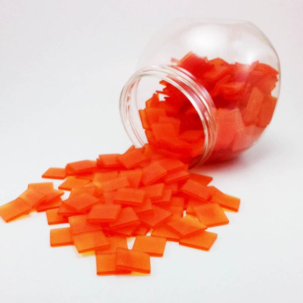 Resin mosaic tiles, 15x15 mm, Frost DO Dark Orange