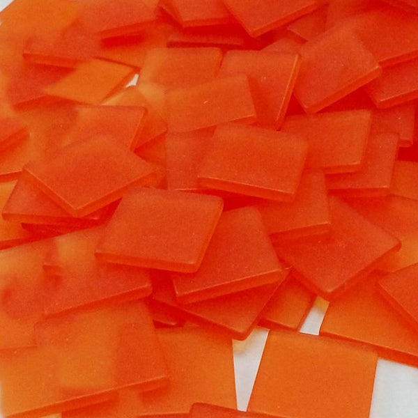 Resin mosaic tiles, 15x15 mm, Frost DO Dark Orange