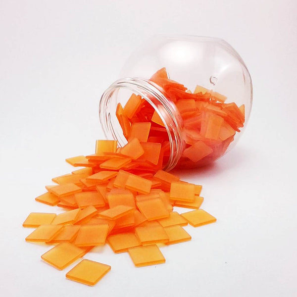 Resin mosaic tiles, 15x15 mm, Frost LO Light Orange