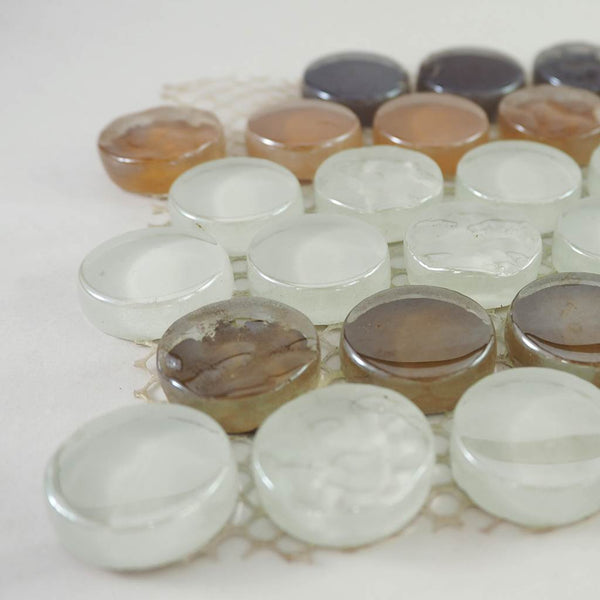 Glass mosaic tiles, Round 24mm, Natural mix