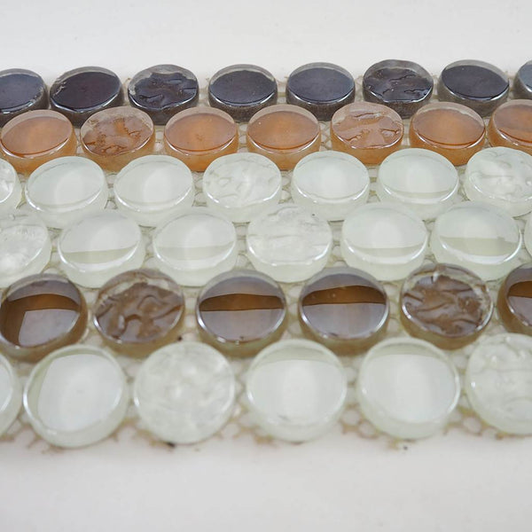 Glass mosaic tiles, Round 24mm, Natural mix