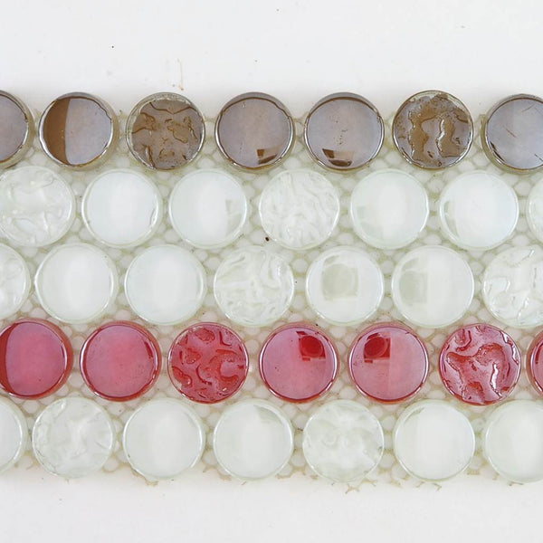 Glass mosaic tiles, Round 24mm, Retro mix