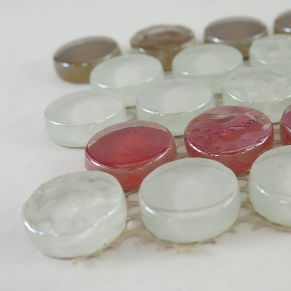 Glass mosaic tiles, Round 24mm, Retro mix