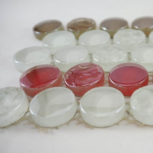 Glass mosaic tiles, Round 24mm, Retro mix