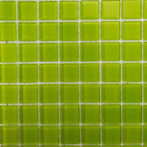 Glass mosaic tiles, 20x20 mm, Lime Green