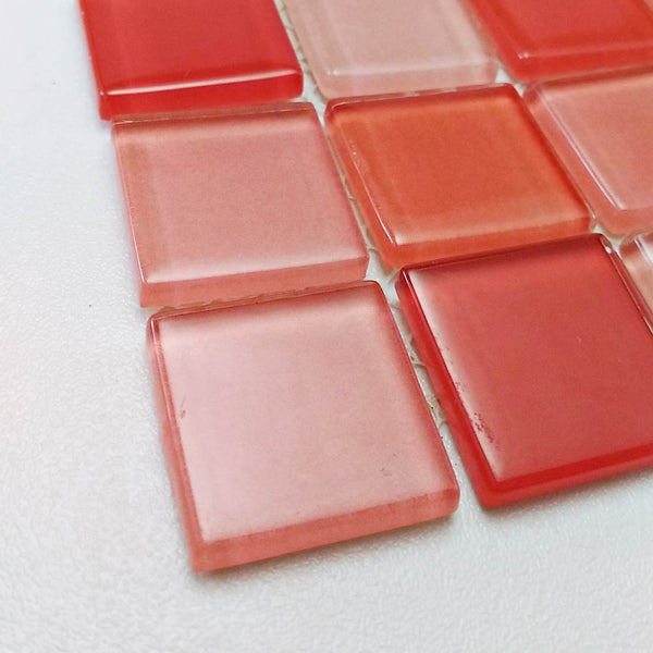 Glass mosaic tiles, 25x25 mm, Cherry Series 2