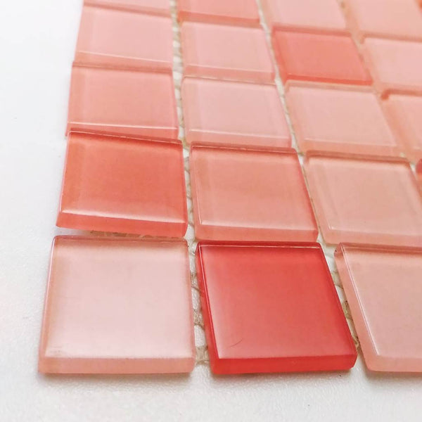 Glass mosaic tiles, 25x25 mm, Cherry Series 3