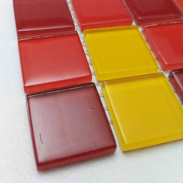 Glass mosaic tiles, 25x25 mm, Sunshine