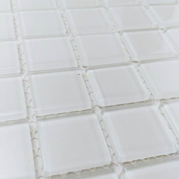 Glass mosaic tiles, 25x25 mm, White