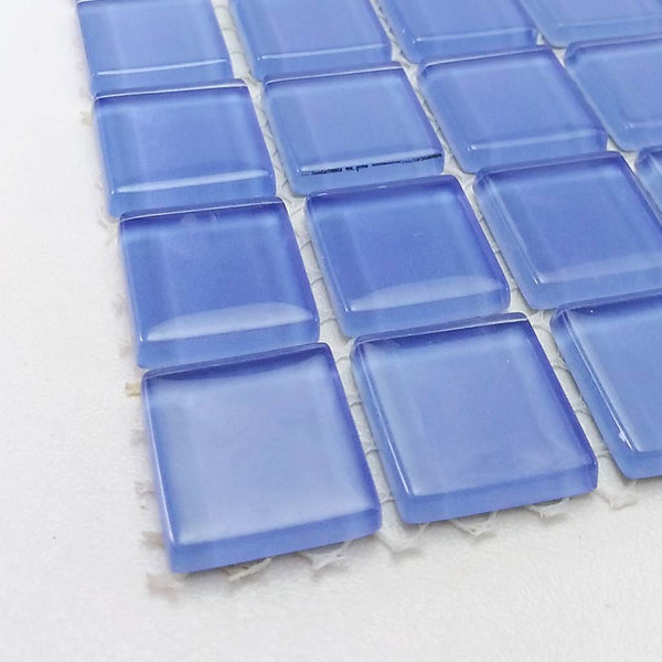 Glass mosaic tiles, 20x20 mm, Periwinkle