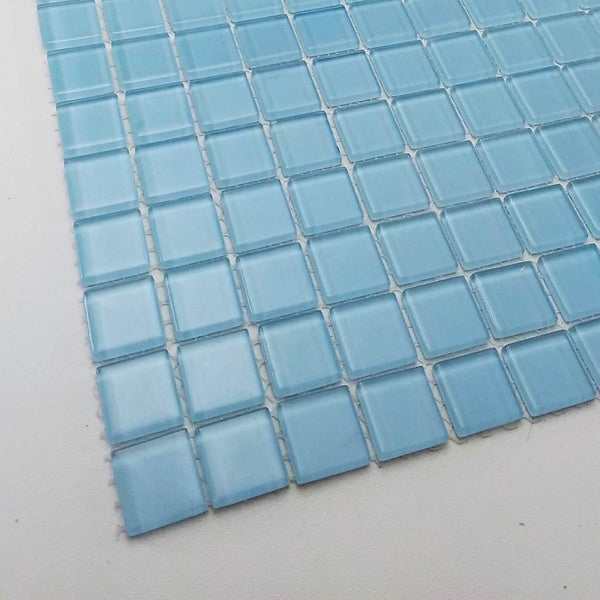 Glass mosaic tiles, 20x20 mm, Sky Blue