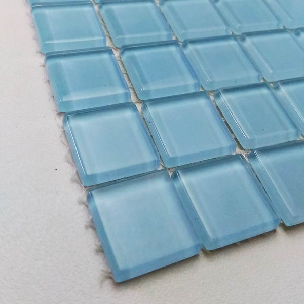 Glass mosaic tiles, 20x20 mm, Sky Blue