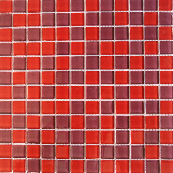 Glass mosaic tiles, 25x25 mm, Berry