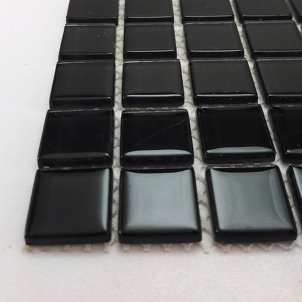 Glass mosaic tiles, 25x25 mm, Black
